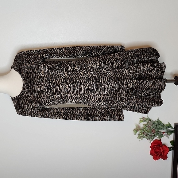 NEW MICHAEL Michael Kors Flounce Tiger Metallic Dress Animal Print Designer - Picture 3 of 13